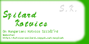 szilard kotvics business card